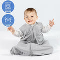 GUNTAIL Baby Sleep Sack 100% Rayon Cotton 2-Way Zipper Grey Size M