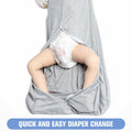 GUNTAIL Baby Sleep Sack 100% Rayon Cotton 2-Way Zipper Grey Size M