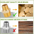 FullMayPro 2pcs Brass Hex Nipple 3/8” NPT to 1/4” NPT Adapter with Teflon Tape