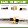 FullMayPro 2pcs Brass Hex Nipple 3/8” NPT to 1/4” NPT Adapter with Teflon Tape