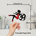 HEYUWING Red Glitter Lipstick 39 Girl Cake Topper Picks Paper Decor