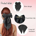 HUFITION Satin Metal Hair Bow Clips 3 PCS Beige Hot Pink Light Pink