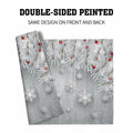Giwawa Winter Snowflakes Placemats Set of 4 12x18 Silver Red Linen