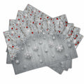Giwawa Winter Snowflakes Placemats Set of 4 12x18 Silver Red Linen
