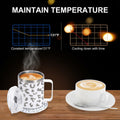 DEQIANG Heated Coffee Mug 12oz USB Powered 304 Stainless Steel Black Leopard