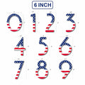 Metal House Number 8 with American Flag 6 Inch Rust-Proof Durable