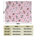Knsoiv 3D Flannel Plush Throw Blanket Pink Horses Flowers Floral 50x40
