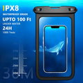 Temdan 2 Pcs Waterproof Phone Pouch IPX8 Up to 10" Large Black with Lanyard