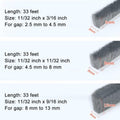 Noabaco 33 Ft Brush Weather Stripping Door Window Seal Strip Grey 11/32x9/16