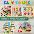 Montessori Magnetic Maze Board Wooden Puzzle Educational Toy Double Maze M