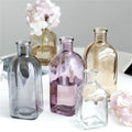 SHUILING Clear Bud Glass Vases 2 Sets Small Colorful Flower Vases Green