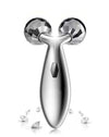Rikss 3D Roller Face Massager Jade Skin Tightening Lifting Tool Silver
