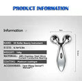 Rikss 3D Roller Face Massager Jade Skin Tightening Lifting Tool Silver