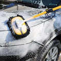Generic Car Wash Brush Microfiber Mop Replaceable Head 15° Curved Pole Yellow