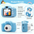 iMisH Kids Camera 1080p Video 1000mAh Battery 32GB TF Card Shockproof Blue