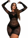 Buitifo Woman Nylon Fishnet Bodysuit Bodystocking Sexy Tights Black Size M