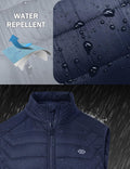 MoFiz Men's Puffer Vest Jacket Windbreak Zipper Sleeveless Navy Size 3X-Large