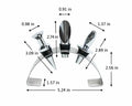 Lutong Brass Wine Bottle Stopper Set with Stainless Steel Pourer & Stand 4pcs