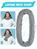 LOROME Winter Beanie Hat Scarf Gloves Set Light Gray Acrylic Size 5 1/8-7 7/8