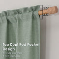 OVZME Green Curtains 40x96in 2 Panels Light Filtering Faux Linen Set
