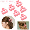 Alemaky 12 Pack Pink Square Rectangle Hair Claw Clips Non-slip Matte OPEN BOX