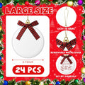 PullCrease 30pcs Blank Matte White Buffalo Plaid Christmas Ornaments Gold Rope