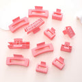 Alemaky 12 Pack Pink Square Rectangle Hair Claw Clips Non-slip Matte OPEN BOX
