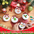 PullCrease 30pcs Blank Matte White Buffalo Plaid Christmas Ornaments Gold Rope