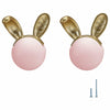 Evionlin 2pcs Pink Rabbit Ceramic Cabinet Knobs Drawer Pulls Kids Room