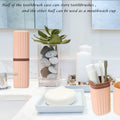 FALIZIFU Pink Travel Toothbrush Case Portable Holder Bathroom Camping