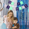 Imtively Happy Birthday Banner Purplish Paper Party Decoration