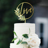 Party to Be Love Wedding Cake Topper Gold Acrylic Love 01 Design 02