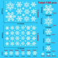 Uorybwanai 138Pcs Christmas Window Stickers Snowflakes Xmas Decals White