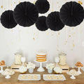 MOWO Black Green Paper Fans Jungle Tropical Party Decoration 12pc