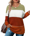 TIYOMI Plus Size Women's Crew Neck Long Sleeve Knit Sweater Striped Size XL