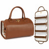 voioe Travel Makeup Organizer Bag Foldable Toiletry Large Capacity Brown