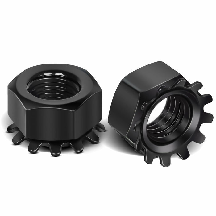MewuDecor M8-1.25 Keps Lock Nut 304 Stainless Steel Black Finish 25 PCS