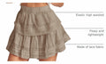 Cicy Bell Womens Lace Mini Skirt High Waisted Ruffle Camel Size XL