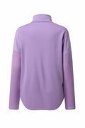 SHEWIN Women Oversized Button Up Sweatshirt Purple Size L