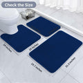 SWEMSTAR Bathroom Rugs 2pcs Memory Foam Quick-Dry Gray 17x24 + 20x32