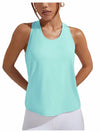 OYOANGLE Women's Sleeveless Racer Back Sports Tank Top Light Blue Size XL