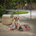 GRAMBET Area Rug 24x17 Inch Non Slip Low Pile Floral Green Garden