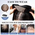 HAIRCUBE Hair Toppers for Women Real Human Hair 14in Natural Black 5x5.5in Base