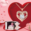 Generic Preserved Rose Gift Box with Pink Moss Bear & Necklace Gift