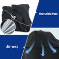 SUPCVR Motorcycle Cover Heavy Duty Waterproof UV-Proof Reflective Strips Black