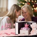 Generic Preserved Rose Gift Box with Pink Moss Bear & Necklace Gift