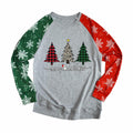 ADIAOA Women's Christmas Color-Block Botany Cartoon Shirt GreenTree Size M