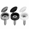 YDKOEDD 200pcs Plastic Hinged Screw Cover Caps Waterproof Black Large