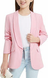 Mebius Girls Pink Shawl Collar Blazer Jacket Open Front Size 12Y