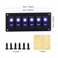 Garfour Marine 6 Gang 5 Pin Red LED Aluminum Rocker Switch Panel